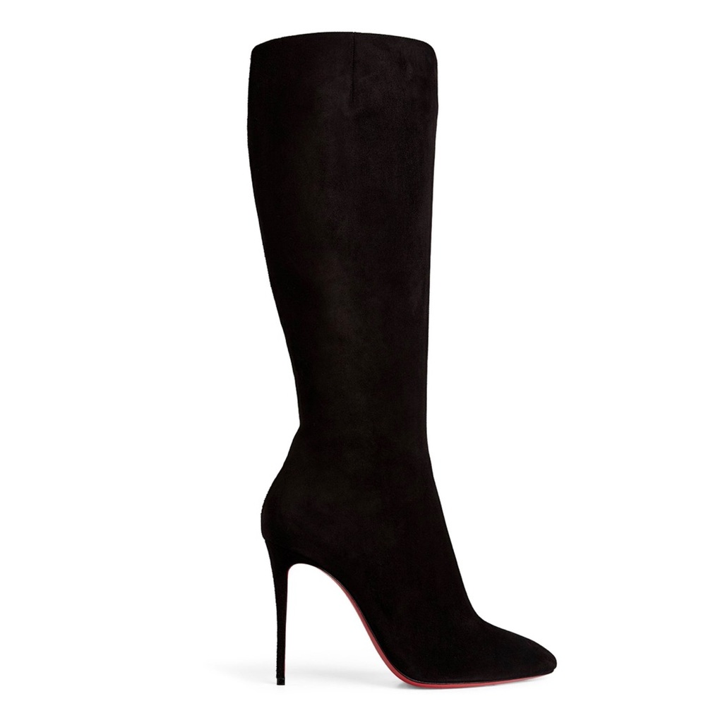 CHRISTIAN LOUBOUTIN ELOISE 100 black suede knee boots
